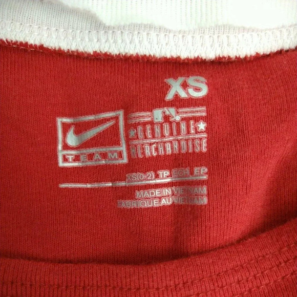 Nike Cincinnati Reds T-Shirt Crewneck Women Size XS 0-2 Red White Long Sleeve - Picture 4 of 7